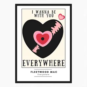 Fleetwood Mac Everywhere Wall Art Print, Retro Music Poster, Vintage Graphic Art Print, 70s Rock Band Decor, Boho Music Lover Gift