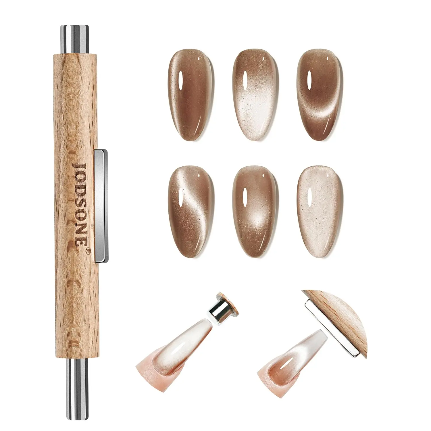 JODSONE 3-in-1 Cat Eye Nail Magnet | Cylindrical & Square Dual Design | Strong Magnet for DIY Gel Polish Art