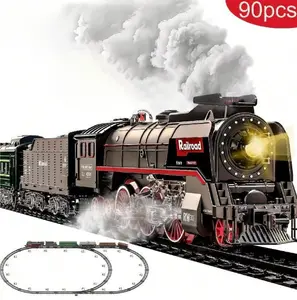 90PCS Electric Train Set with Remote Control | Glowing Carriages & Realistic Smoke | #KidsToys #ChristmasGifts Model main  ana  nak