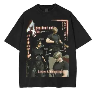 Resident Evil Leon S. Kennedy Graphic Tee, Video Game Character Shirt, Biohazard Themed T-Shirt, Retro Gaming Fan Apparel, resident evil shirt, resident evil merch, resident evil 4 shirt, Unisex Menswear Womenswear Top