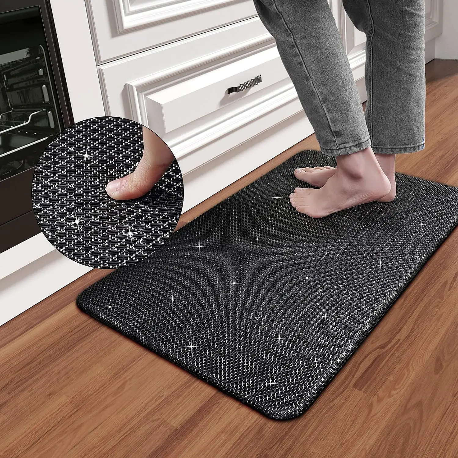 Color&Geometry Anti Fatigue Mat Kitchen Floor Mat, Kitchen Rugs and Mats Cushioned Standing Desk Mat, Thick Non Slip Stain Resistant Comfort Kitchen Mats Perfect for Laundry