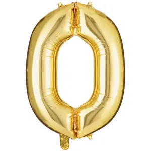 Class 101 -Gold Metallic Foil Balloon Number 0