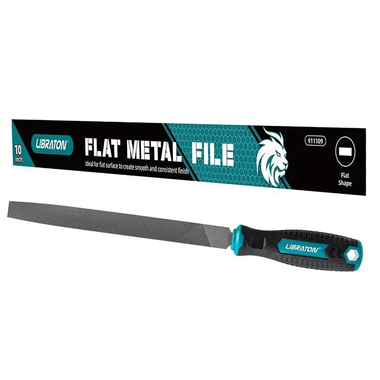 LIBRATON 8-Inch Triangle Metal File, Metal File Tool, High Carbon Steel File with Ergonomic Handle, Hand File for Metal, Metalworking, Wood, Plastic, Triangle File for Refining, Shaping and Scraping