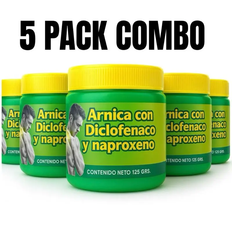 (Pack of 5) Arnica pomada muscular 125g - Arnica Massage Balm – 125g | Soothing Full-Body Care