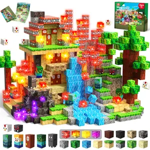 Super TNT 200 PCS Magnetic Blocks- Light Up Magnetic Building Blocks ,Stacking Magnets for Kids , Sensory Toy & STEM Learning for Toddlers , Birthday Gifts for 3+ Year Old Boys & Girls