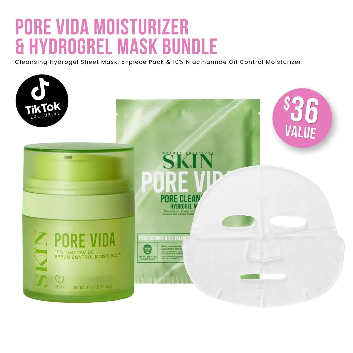 Pore Vida Moisturizer & Hydrogel Mask Bundle
