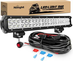 Nilight LED Light Bar 20 Inch 126W Spot Flood Combo Led Off Road Lights with 16AWG Wiring Harness Kit-One Lead Underglow Car  dealsforyoudays