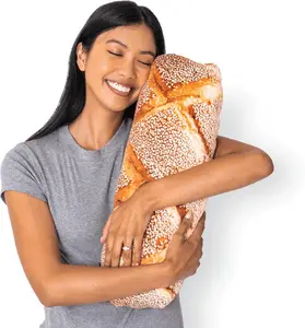 Much Comfort 22" 3D Seeded Baguette Throw Pillow - Made with Super Soft, Ultra Premium Fabric - Cute, Comfortable, Plush, Stuffed, French Bread, Toast Cushion for Home Decor - Best Funny Gift - Medium