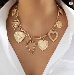 Party Style Heart Design Pendant Necklace - Fashion Jewelry for Parties, Daily Clothing Decor, Trendy All-Match & Exquisite for Birthday, Valentine's Day, Gift Love Charms evry  jewels