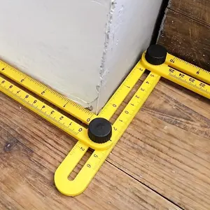Multipurpose Folding Ruler, Portable Plastic Measuring Tool, Multifunctional Measuring Tool for Layout, Woodworking & Floor Installation
