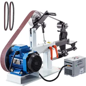 【fathersdaygift】VEVOR 1500W 2HP Belt Sander Grinder, 2" x 82" Variable Speed Belt Grinder for Metalworking, 3 in 1 Belt Sander Polisher with 3 Grinding Moulds & Flat Platen Tool Rest for Knife Making