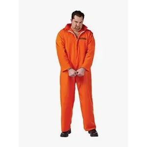 Convicted Jumpsuit - Got Busted - Prisoner - Orange - Costume - Adult - Plus