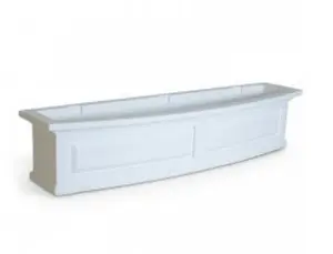 212 MAIN Nantucket 4 ft. White Double-Wall Garden Planter Window Box - Raised Panels, Overflow Drain, Easy Setup, Outdoor Home Improvement Garden Supplies Accessory