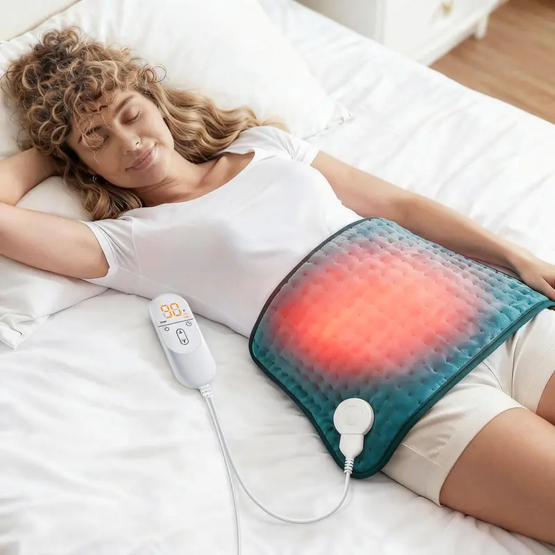 Multifunctional Corded Electric Heating Pad - 12"x24" Rectangular Heat Pad for Back Pain Relief, 6 Heat Settings, 4-Timer Auto-Off, Moist/Dry Option, Customized Heating Experience, Intimate Backlight Design, Father's Day Self Care (Cramps Relief)