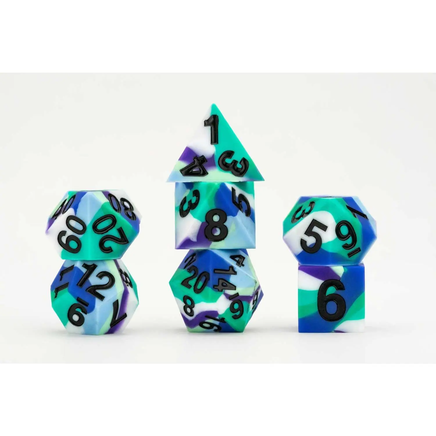 Sharp Edge Silicone Rubber Dice Set: Gay Men Pride