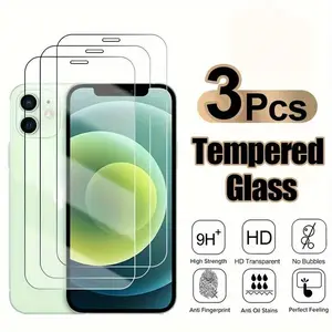 iPhone Screen Protector Film Set, 3-Pack Anti-Fingerprint High Clarity Design, Bubble-Free Oil-Resistant Full Coverage Protection