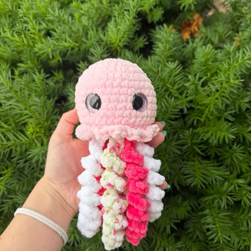 Handmade Crochet Pink Themed Jellyfish
