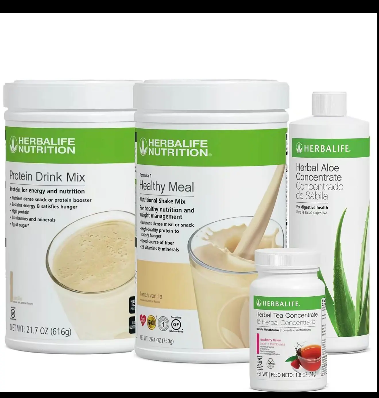 KIT SHAKE VANILLA+PROTEIN+HERBAL TEA+ALOE- HERBALIFE NUTRITION- 21 VITAMINS