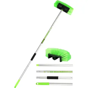Five-Sided  Wash Brush with Long Handle,Soft Bristle Scrub Cleaning Mop with Extendable Handle for , SUV, , Caravan, Boat, House Siding, Sweep Snow 60"/151cm