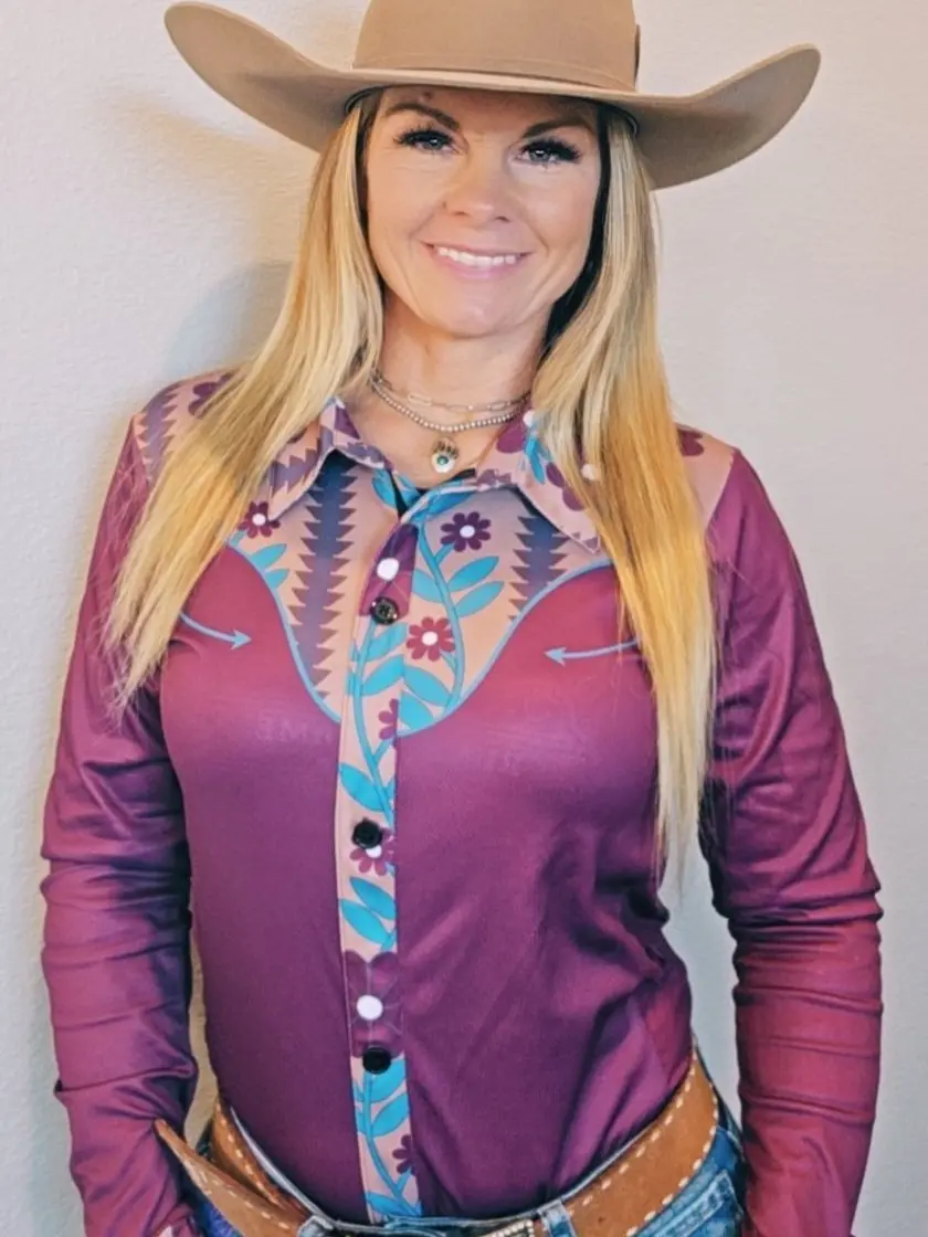 Retro Flowers, The Air Conditioned Shirt by Runnin' Home Ranch Wear
