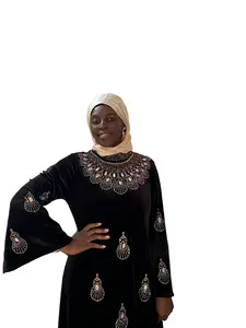 Regal Velvet Rhinestone Abaya