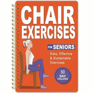 Senior Yoga Notebook, 30-Day Challenge, A5 Thick Cover, Weight Loss Guide, Illustrated Poses, Home Exercise Tracker, Yoga For Seniors