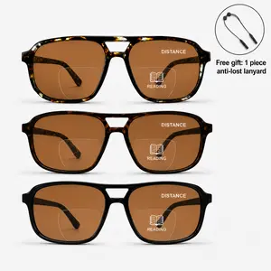 Bifocal Reading Sunglasses for Women & Men, UV400 Sun Readers Glasses for Outdoor with Free Anti-Lost Lanyard, Lightweight Everyday Glasses