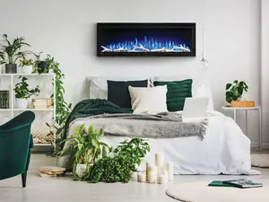 Napoleon Entice Black Linear Electric Fireplace with Glass Front