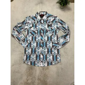 Men's Rock and roll B59 RRD long sleeve 2 PKT Aztec Snap Turquoise