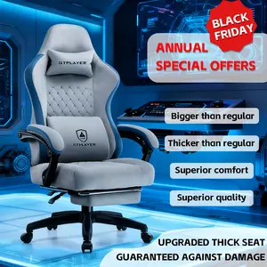 【Year-End Sale】 GTPLAYER gaming chair. It's an office chair made of high - tech fabric. It's got a pocket spring seat, adjustable armrests and a footrest. It's a high - back ergonomic chair with an adjustable, comfy and modern style!