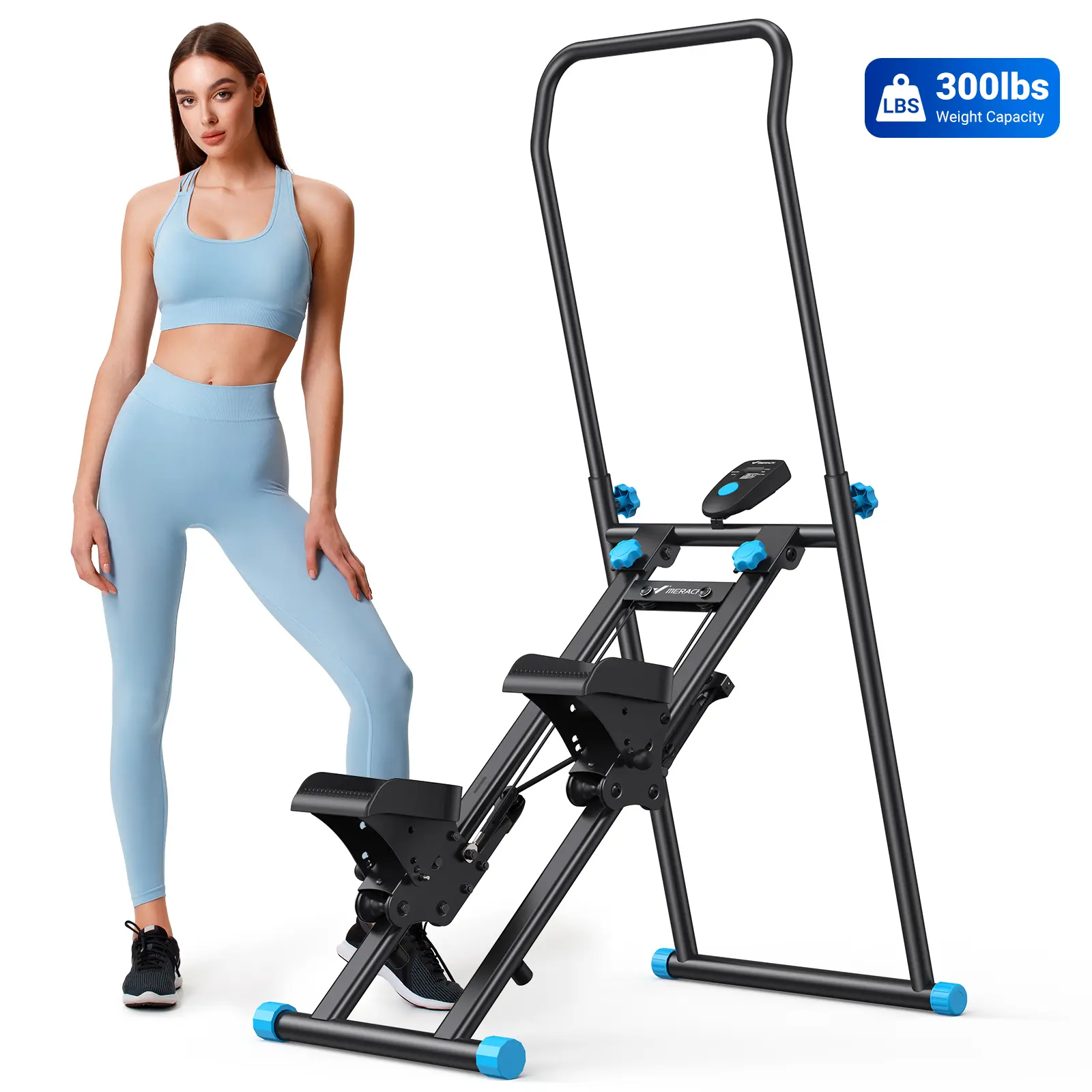 MERACH Stair Stepper with Handlebar for Full-Body Workout, 300LBS Capacity, Compact Cardio Climber Exercise Machine with Adjustable Pedals, Vertical Climber, OutdoorFun for Home Gym, TikTokShopBlackFriday