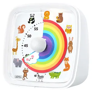 Yunbaoit 60 Minute Visual Timer with Night Light Rainbow Pattern Silent Classroom Kitchen Office Timer for Kids Adults No Ticking Sound Optional Audible Alert - Led Alarm Clock,Thanksgiving cooking utensils Set Plastic Tool