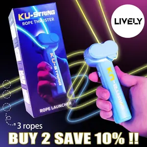 Rope Launcher Kids Toys Glow-In-The-Dark String Shooter Toy w/ Dual Built-in UV Blacklights Party Ideas Hand Held Fun Funny Adult & Kids String Toy Viral Fidget Toy Music Festival Rave Dance Accessory Let The Good Times Roll Mardigras 2026