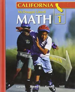 USED Book - McDougal Littell Middle School Math: Student Edition Course 1 2008 by Ron Larson (Hardcover) - english