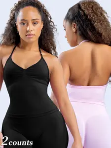 1/2Pcs Impact Longline Strappy Top Fitness Sports Yoga Impact Gymwear Tanks Women Workout Sportswear Activewear Outdoor Running Tops