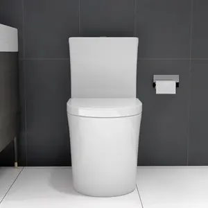 Skirted 1-Piece Toilet, 23 in Short Depth Compact Dual-Flush High-Efficiency Ultra-Quiet White Modern Bathroom Fixture with Glazed Trapway, Easy Installation for Tiny Bathrooms, Skirted Toilet