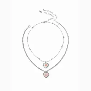 Cider 2 PCS BUNNY & HEART PENDANT NECKLACE SET