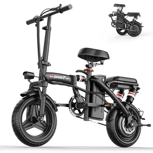 PIKABIKE  Z8 Electric Bike | Peak 1200W | 25MPH | 14" Pneumatic Tires | 22-40 Mile Range l Rear Disc Brake l Foldable l Two Seats