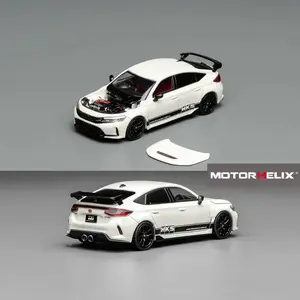 Motorhelix 1/64 Honda Civic TYPE R (FL5) HKS Championship White M65319