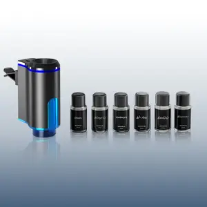 Car Air Freshener, Adjustable Strength 3 Levels, 3/6x0.3oz Essential Oils, Personalized Control, USB Rechargeable, Battery Life 30 Days, Car Aromatherapy Machine, Car Aroma Diffuser