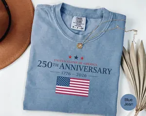 Comfort Colors Freedom 250th Anniversary Shirt,  USA 250 Years Independence Apparel, 1776–2026 America Anniversary, Patriotic
