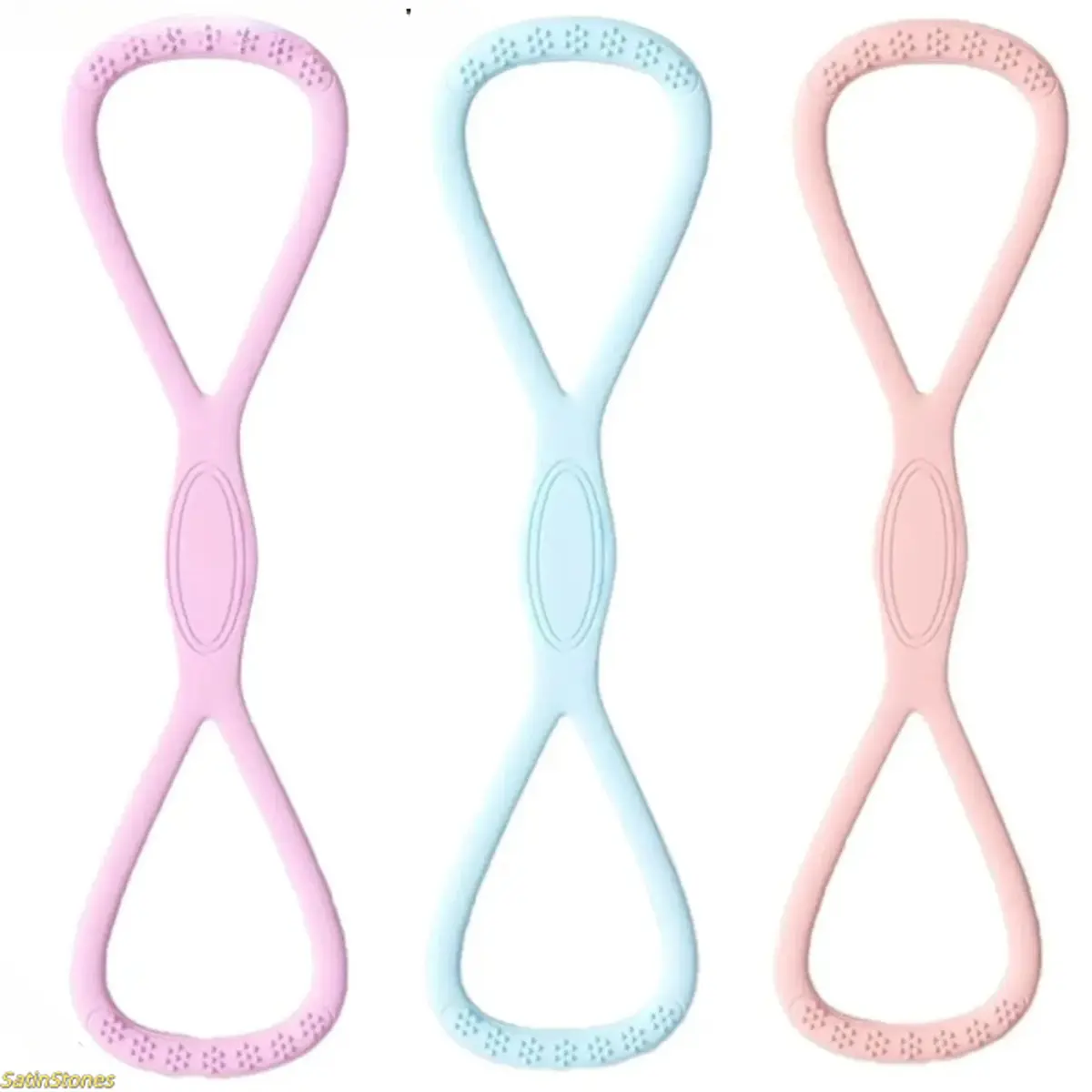2026 1-pack figure-eight yoga resistance band is made of soft silicone, weighs 35 pounds, and has a quick rebound. It is suitable for back, shoulder, and leg exercises.