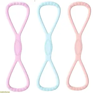 2026 1-pack figure-eight yoga resistance band is made of soft silicone, weighs 35 pounds, and has a quick rebound. It is suitable for back, shoulder, and leg exercises.