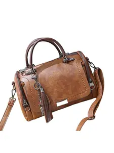 Vintage PU Saddle Bag, Casual Plain Design, Multiple Zip Pockets, Large Capacity, Crossbody Commuter Bag, Crossbody Shoulder Handbag, All Seasons Use