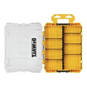DEWALT Tough Case Tool Box Organizer – Heavy Duty Portable Screw & Small Parts Storage with Customizable Dividers | Stackable Leak-Resistant Jobsite Organizer Case