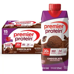 Premier Protein Chocolate Protein Shake 30g Protein 1g Sugar 11 fl oz Pack of 15 Gluten Free Keto Friendly 24 Vitamins Minerals