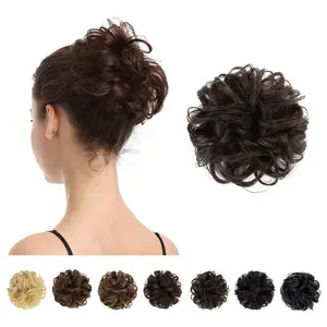 100% Human Hair Bun, BARSDAR Messy Bun Scrunchies Ponytail Extensions Curly Hai