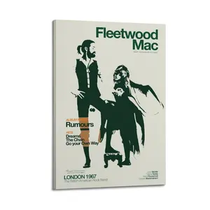 Fleetwood Mac. Poster for Bedroom Aesthetic Canvas Wall Art Living Room Posters Painting Picture Print Modern Family Decor Artist Bathroom Poster