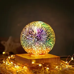 1pc LED 3D Firework Decorative Light Bedroom Bedside Starry Light, Colorful Atmosphere Table Lamp, USB Plug-in Night Light. Eid Al-Adha Mubarak
