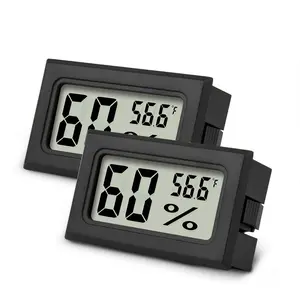 2 Pcs Hygrometer Thermometer Mini Digital LCD Monitor Indoor/Outdoor Humidity Meter Gauge Temperature for Humidifiers Dehumidifiers Greenhouse Reptile Humidor Fahrenheit